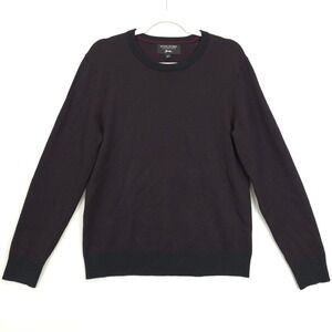 Banana Republic Sweater Men M Merino Wool Crew Nec Italian Yarn Baruffa Burgundy